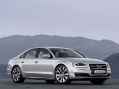 Audi A8 (2009). Выпускается с 2009 года. Пять базовых комплектаций. Цены от 5 745 000 до 9 475 000 руб.Двигатель от 3.0 до 6.3, бензиновый. Привод полный. КПП: автоматическая.